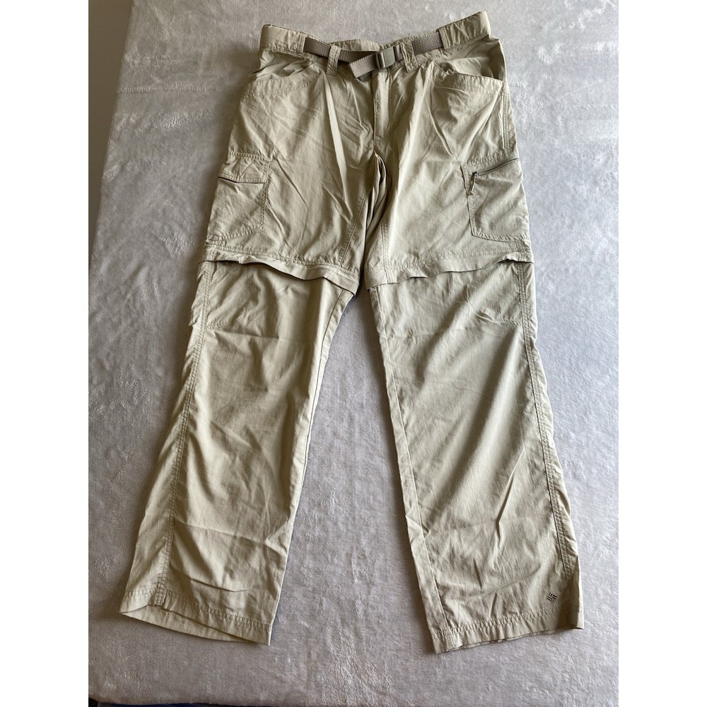 Columbia Tan Convertible Cargo Pants with Zip-Off Design
